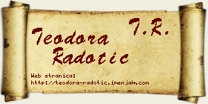 Teodora Radotić vizit kartica